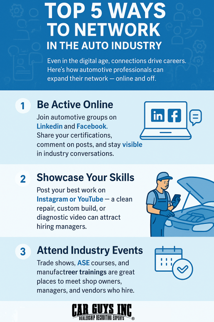 Top 5 ways to network in the auto industry.