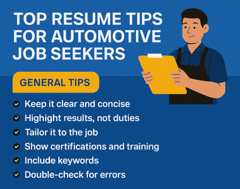 Resume tips for automotive job seekers