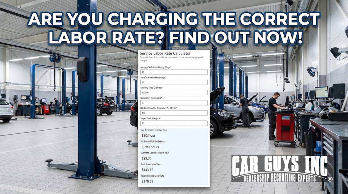 Service Labor Rate Calculator for Auto Repair Shops & Dealerships