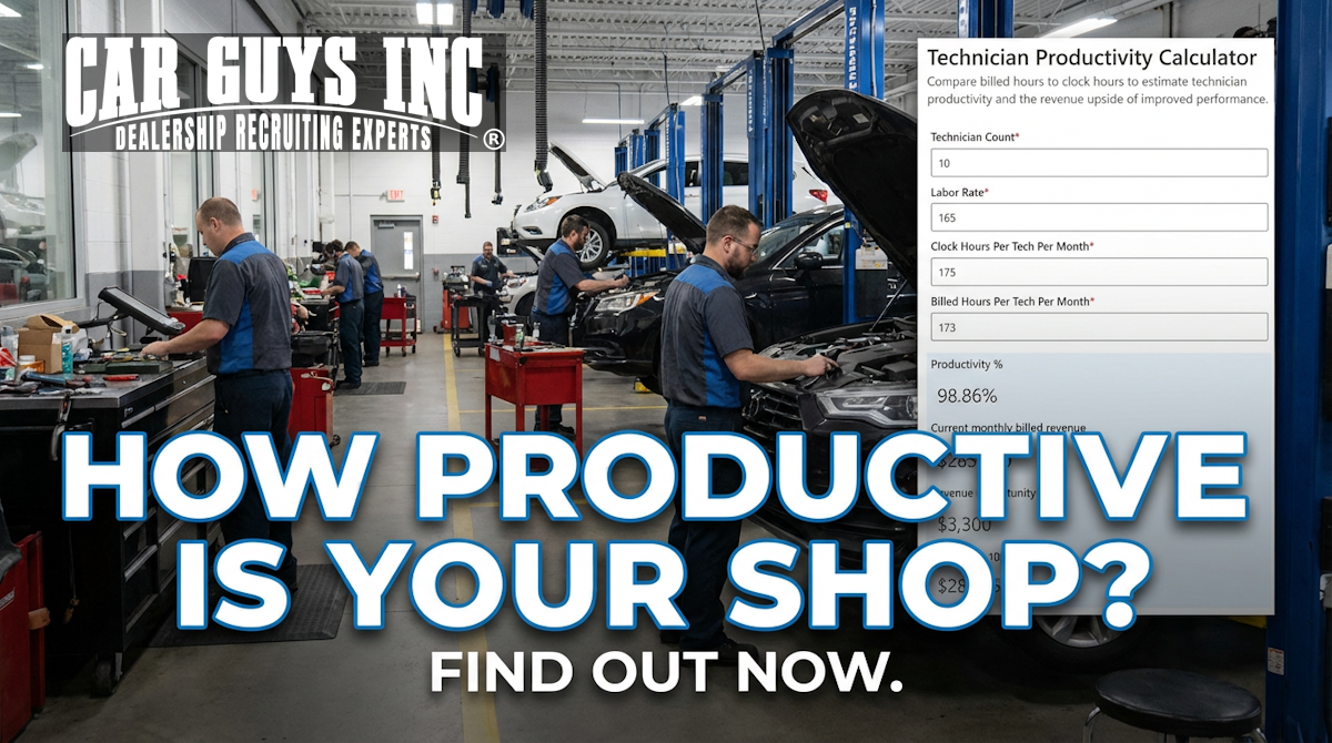 Technician Productivity Calculator for Service Departments