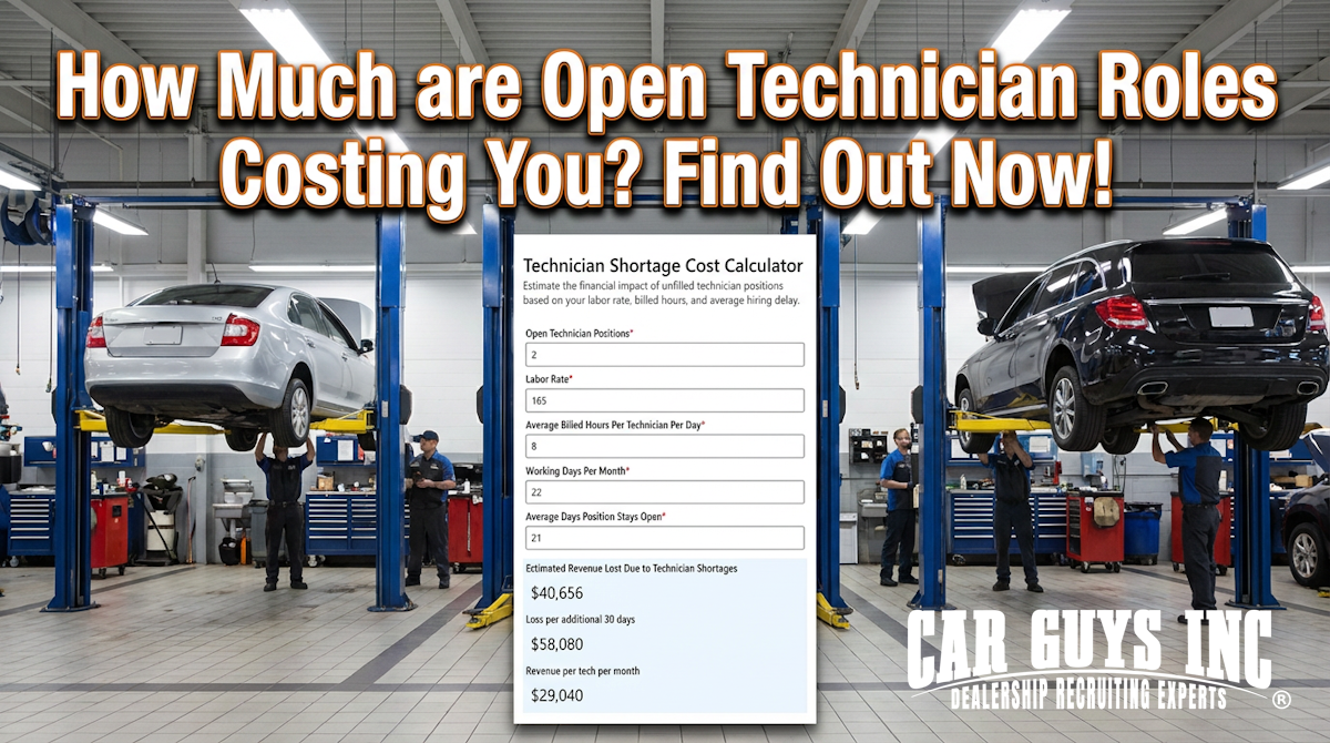 Technician Vacancy Cost Calculator for Auto Repair Shops and Dealerships
