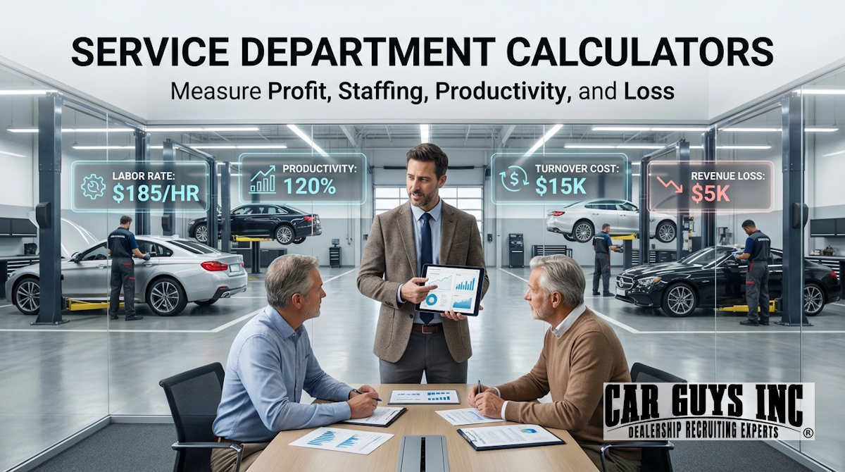 Service Department Calculators for Dealerships, Service Managers, and Shop Owners