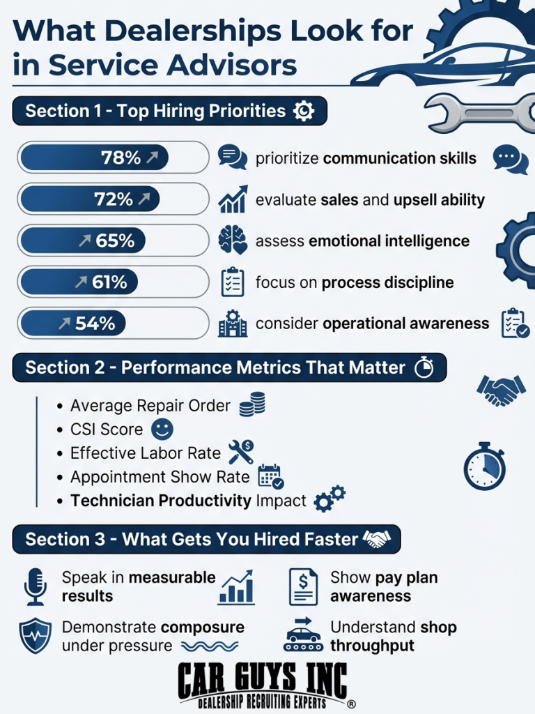 What Top Dealerships Look for in Service Advisors Before They Hire