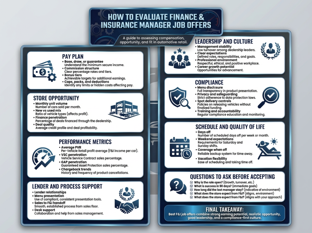 Finance & Insurance Manager Job Offers - What Candidates Should Evaluate