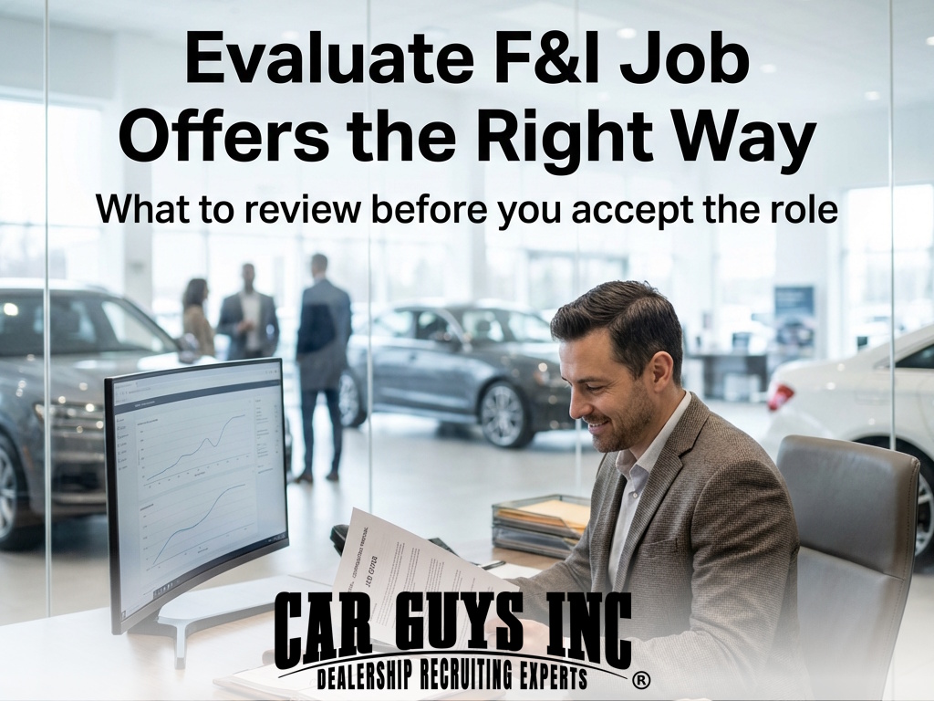 What to Look for in a Finance & Insurance Manager Job Offer