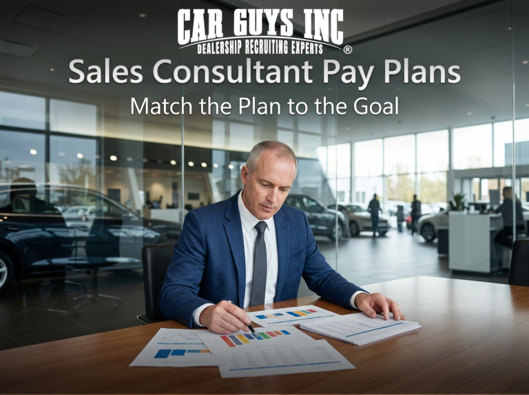 Sales Consultant Pay Plans for Dealerships: How to Match Pay Structure to Your Goal