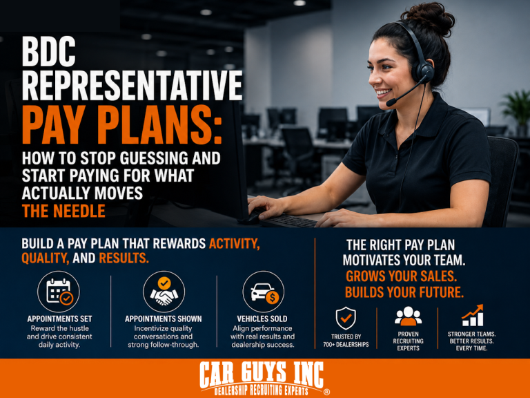 Struggling with BDC pay plans? Learn whether to pay on sets, shown, or sold - plus a sample hybrid pay plan that top dealerships use to retain great reps.