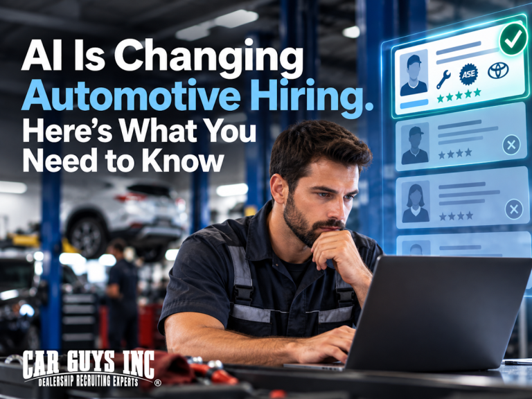 An automotive technician looking at his job board account and seeing positions that he qualified for and positions he was screened out for.
